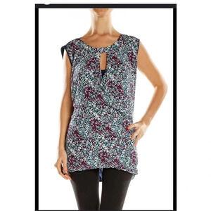 41 Hawthorn Womens Floral Polka Dot Wrap Sleeveless Tunic   size S WW10000B